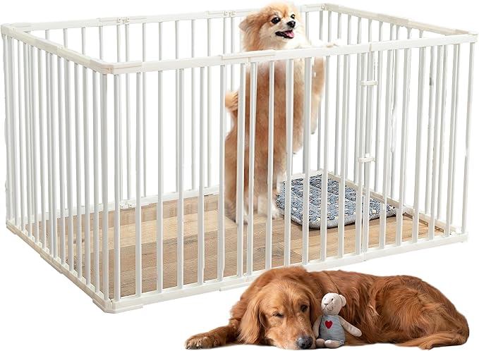 Pet Playpen Outdoor/Indoor, 28 inch Height Portable Dog Pen Dog Fence Exercise Pen with Doors for Dogs, Rabbits Kennel Crate Fence Tent Pet Puppy Playpen for Camping, RV,Yard(52*39*28 inch/10 Panels)
