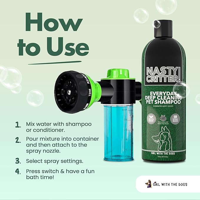 Soap & Shampoo Dispenser for Pet Wash and Garden Hose Sprayer Nozzle