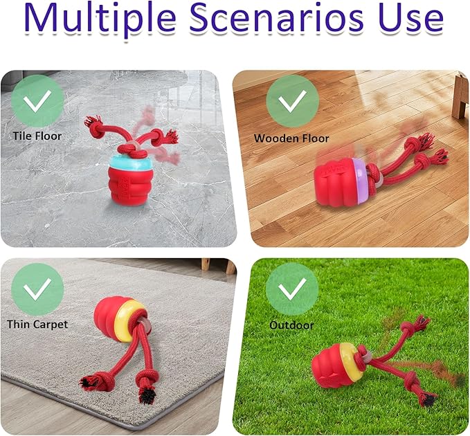 Interactive Dog Toys with Motion Activated, Squeaky Dog Toy Active Rolling Ball Wicked Ball for Daily Training