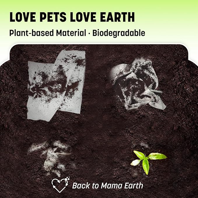 Dog Wipes for Paws and Butt, Plant-Based Large Pet Wipes for Dogs/Cats Hypoallergenic, 8X9 Inch Easy to Use Dog/Cat/Puppy Cleaning Grooming Wipes, Gentle, Degradable (200 Count,Unscented)