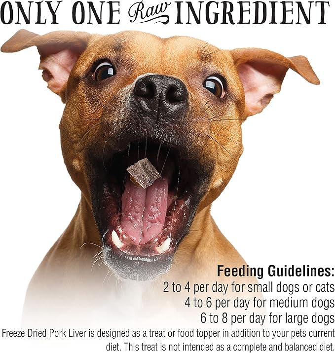 Northwest Naturals Raw Rewards Freeze-Dried Pork Liver Treats for Dogs and Cats - Bite-Sized Pieces - Healthy, 1 Ingredient, Human Grade Pet Food, All Natural - 3 Oz