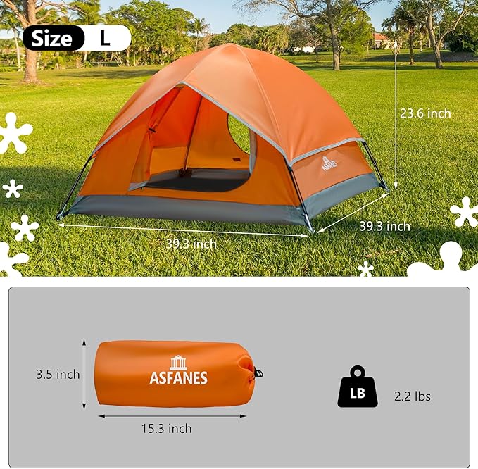 Outdoor Waterproof Pet Camping Tent, Cave Bed for Indoor Cats and Small Dogs, Portable Cat House Dog House, 39.3x39.3x23.6'', Orange, L.