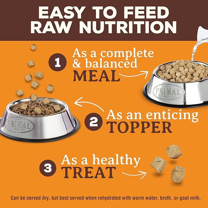 Primal Freeze Dried Dog Food Pronto, Beef; Scoop & Serve, Complete & Balanced Meal; Also Use as Topper or Treat; Premium, Healthy, Grain Free High Protein Raw Dog Food (25 oz, 2-Pack)