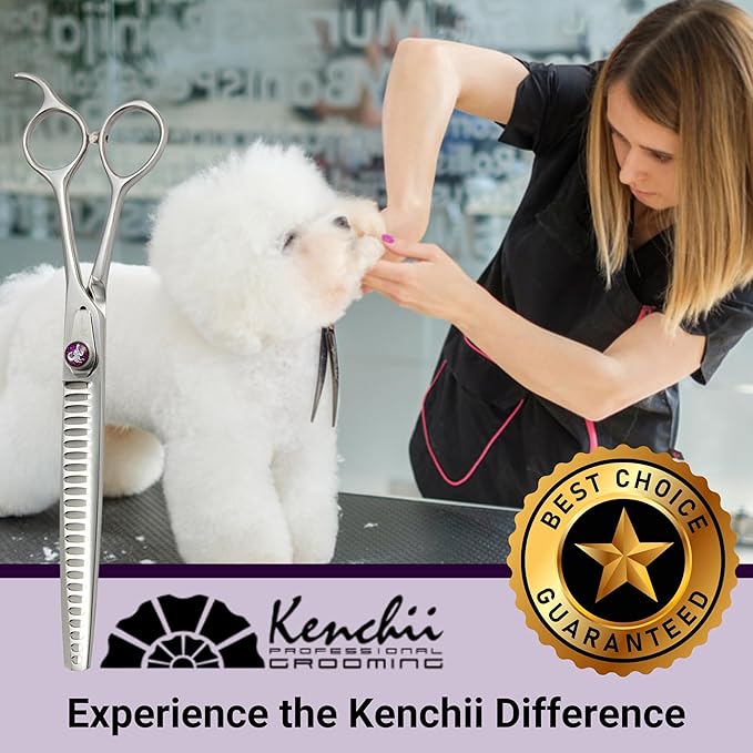 Kenchii Scorpion Dog Grooming Scissors, 24 Tooth Blending Shears, Dog Scissors for Grooming, Professional Pet Grooming Scissors, Heavy Duty, Durable and Sharp