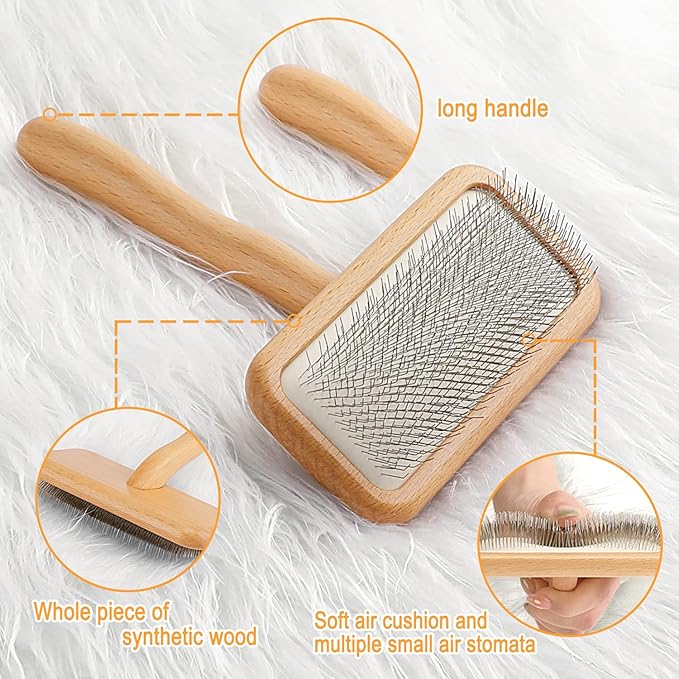 Sheepskin Wool Brush and Pet Hair Removal Carding Fur Restore Carpets Softness and Texture Let Rugs to New Looking