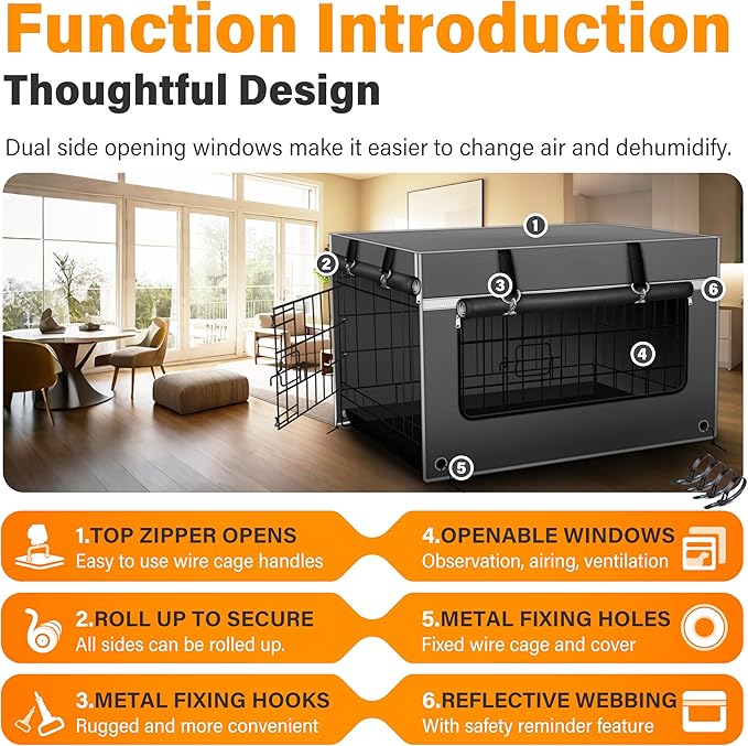 30Inch Dog Crate Cover, Compatible with Most Brands of Wire Crates. Heavy-Duty Material Resists Wear and Tear,Excellent Design Blends Seamlessly with Home Decor, Gray(Cover Only)