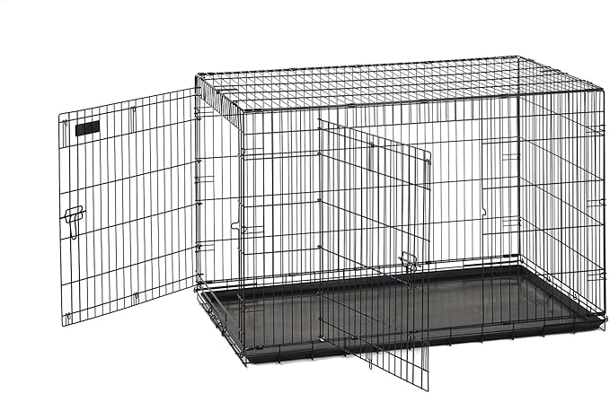 Precision Pet Products Two Door Great Crate Wire Dog Crate, 48 Inch, For Pets 90-125 lbs, With 5-Point Locking System