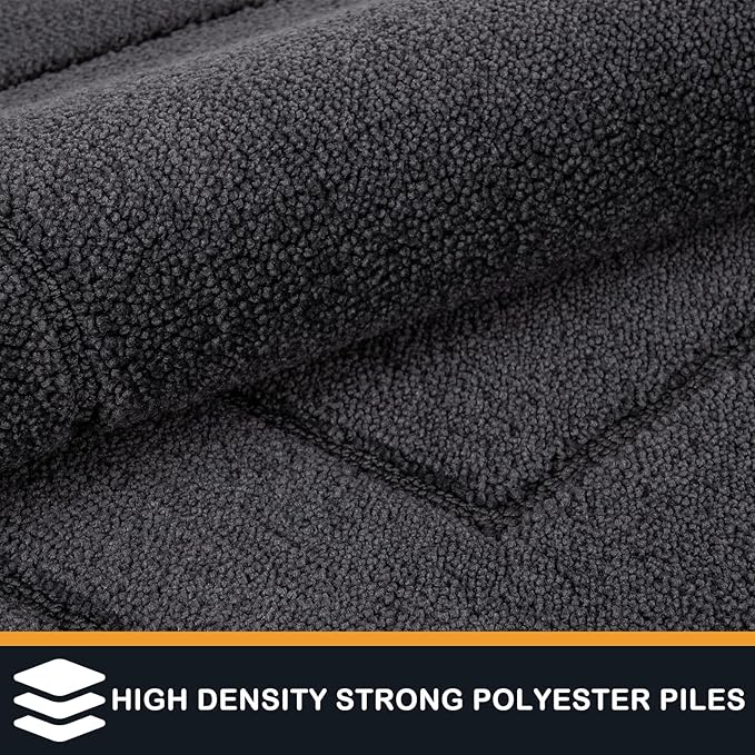 PURRUGS Dirt Trapper Door Mat 24" x 59.5", Non-Slip/Skid Machine Washable Entryway Rug, Dog Door Mat, Super Absorbent Welcome Mat for Muddy Wet Shoes and Paws, Charcoal