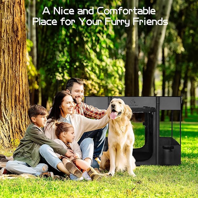 Dog Playpen,Pet Playpen,Foldable Puppy Cat Playpen,Portable Exercise Kennel Tent Crate,Water-Resistant Breathable Shade Cover,Indoor Outdoor Travel Camping Use for Small Animals with Carrying Case(M)