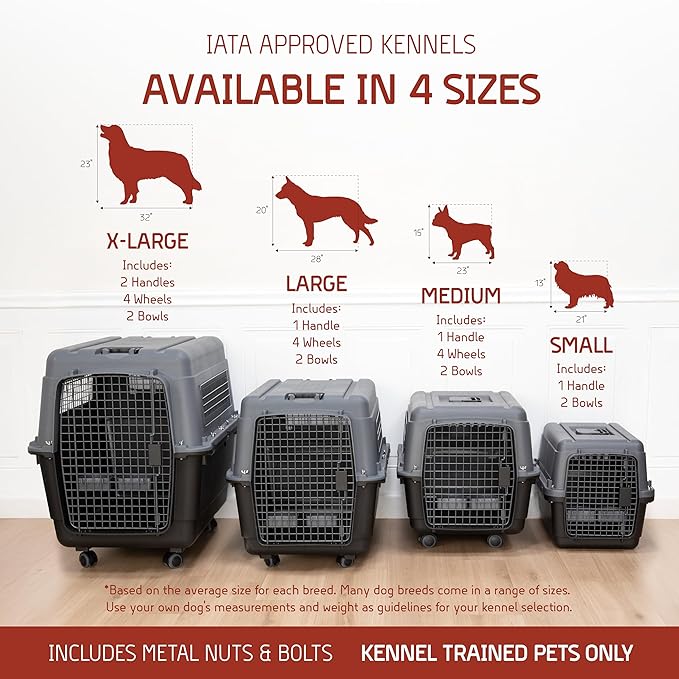 SportPet Designs Plastic Airline Approved Kennels Wire Door Travel Dog Crate, Large