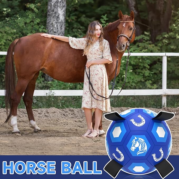 QDAN Herding Dog Balls Horse Ball, 18 inch Horse Toys Herding Ball for Dogs, Large Giant Ball Toys for Australian Shepherd Dog Toys, Blue