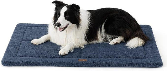 Bedsure Washable Dog Bed for Large Dog, Reversible Foam Floor Dog Mat, Lightweight Travel Flat Pet Beds for Indoor & Outdoor Dogs (44" x 32", Navy)