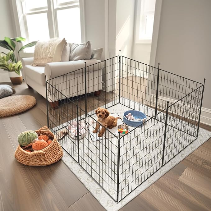FXW MiniPaws Dog Playpen for Yard & RV Camping, Expandable 32-inch 8 Panels for Small and Medium Dogs, Portable for Indoor and Outdoor Use