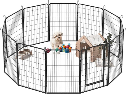 Metal Dog Playpen Outdoor, 40" Height 6 Panels Pet Kennel Crate for Small/Medium/Large Dogs, Heavy Duty Metal Playpen with Door, Indoor Portable Dog Fence Pet Exercise Pen for Yard RV Camping