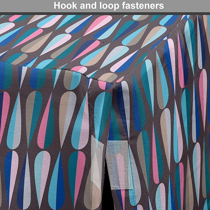 Ambesonne Mid Century Dog Crate Cover, Modern Style Retro Pattern Droplet Shapes Mosaic in Tones, Easy to Use Pet Kennel Cover for Cats & Medium Dogs, 30 Inch, Taupe Blue
