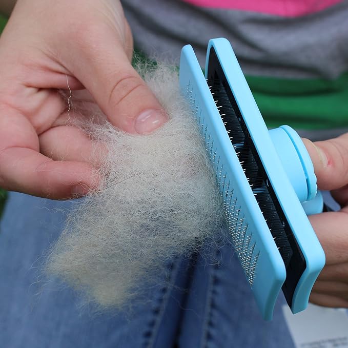 Self Cleaning Pet Slicker Brush, Pink, Large