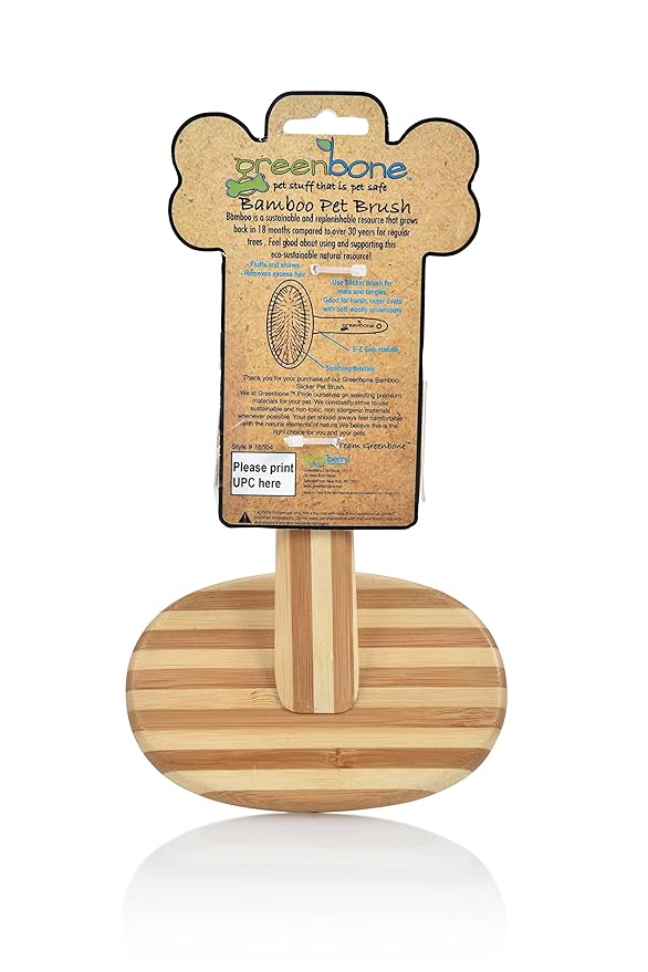 Pet Spa Slicker Brush - All-Natural Bamboo Pet Grooming Brush - Entirely Made from Sustainable Bamboo for Dogs & Cats