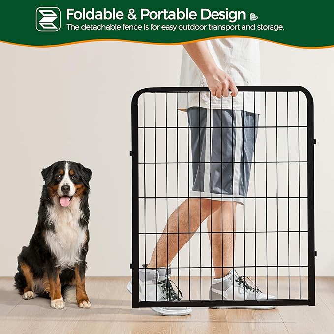 Yaheetech Dog Playpen Outdoor, 32 inch 8 Panels Dog Pen Indoor Heavy Duty Puppy Exercise Pen Metal Pet Fence for RV Camping/Yard/Garden