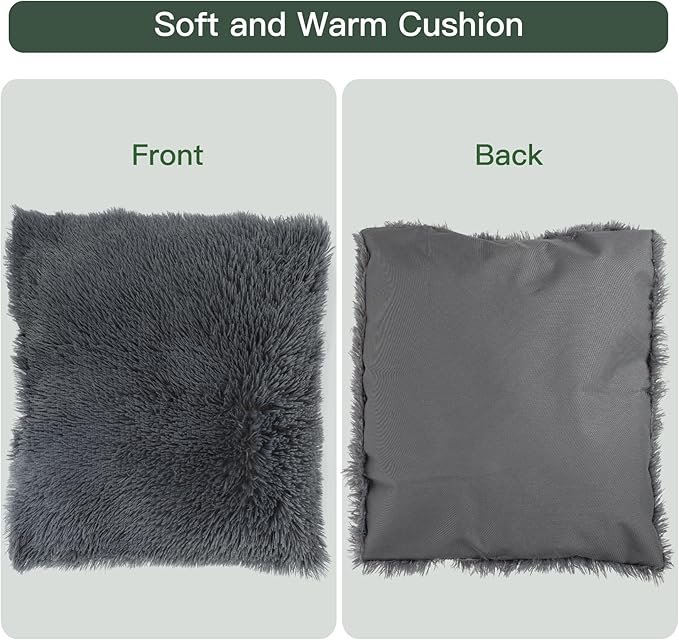 Large Dog House Soft Indoor with Internal Size 30x28x23in for Labrador Husky Samoyed Golden Retriever German Shepherd, Large Pet House with Soft Cushion, Oxford Fabric, 31x30x31in, Gray