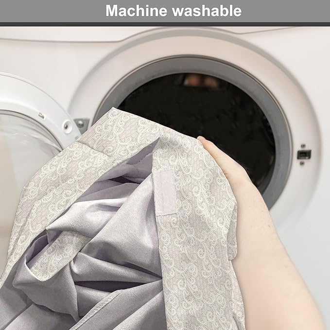 Lunarable Cream Dog Crate Cover, Old Lace Design with Soothing Color Scheme Vintage Style Classical Inspired Image, Easy to Use Pet Kennel Cover for Medium Large Dogs, 36 Inch, Cream Tan