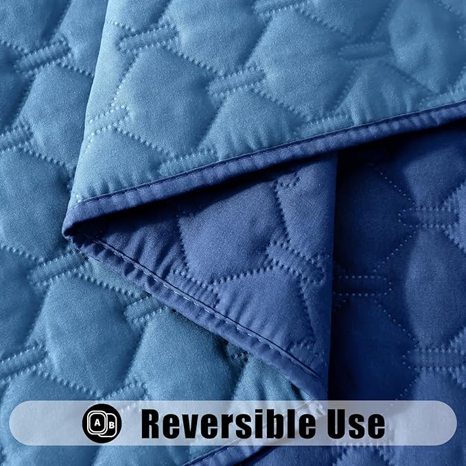 Smiry Waterproof Dog Blanket, Soft Dog Bed Cover Pet Blanket, Reversible Couch Cover for Dogs Washable, Pet Couch Covers for Sofa Furniture Protector for Puppy Cat (30x53 Inch, Navy/Blue)