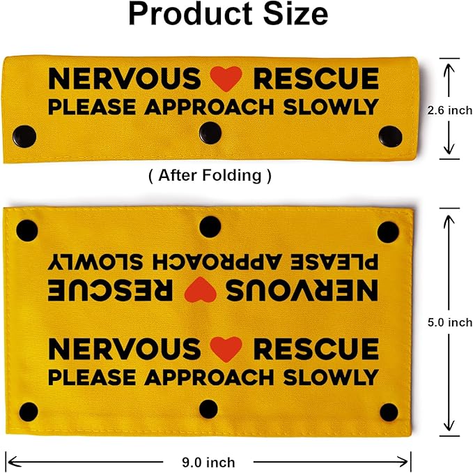 YROVWENQ Nervous Rescue Please Approach Slowly Yellow Sleeve - Funny Dog Leash Wrap for Dogs