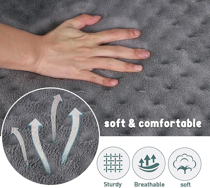 Dog Crate Pad 30x19 inch Gray Memory Foam Dog Bed Mat for Small Medium Dog Grey Washable Puppy Sleeping Bed Anti Slip