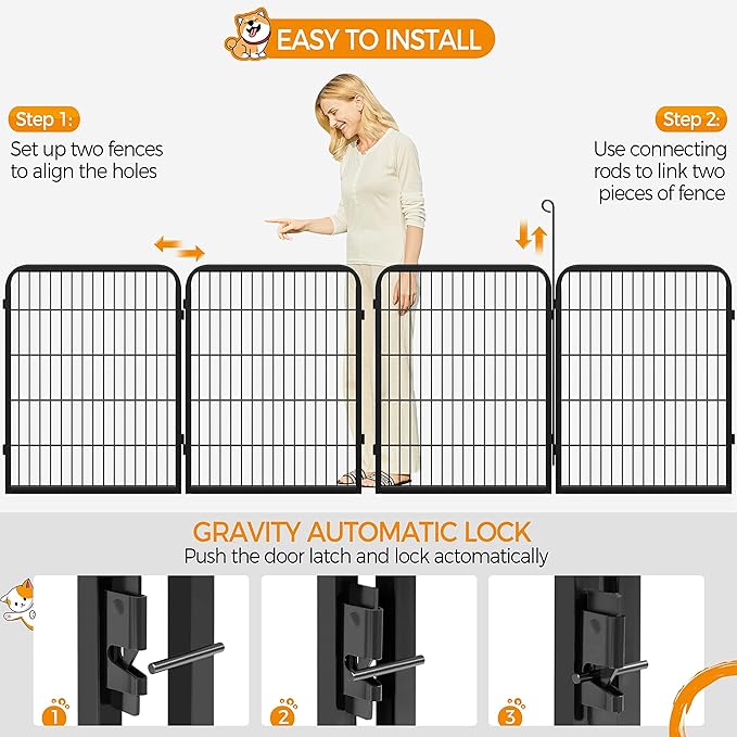 Yaheetech Dog Playpen Outdoor, 32 inch 4 Panels Dog Pen Indoor Heavy Duty Puppy Exercise Pen Metal Pet Fence for RV Camping/Yard/Garden