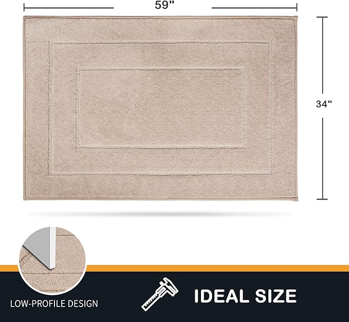 PURRUGS Dirt Trapper Door Mat 34" x 59.5", Non-Slip/Skid Machine Washable Entryway Area Rug, Dog Door Mat, Super Absorbent Welcome Mat for Muddy Wet Shoes and Paws, Beige