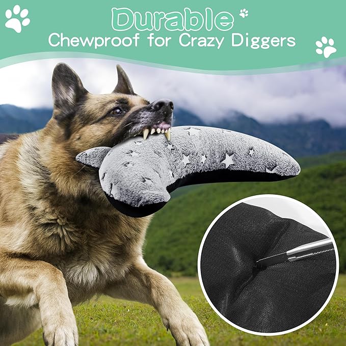 HOMBYS Chewproof Dog Pillow Glow in The Dark Dog Claming Pillow for Dog Anxiety Reduce, Suitable for Both Crazy Tearers & Tame Dogs, Furry Surface Soft & Comfortable Dog Neck Pillow Improve Sleeping