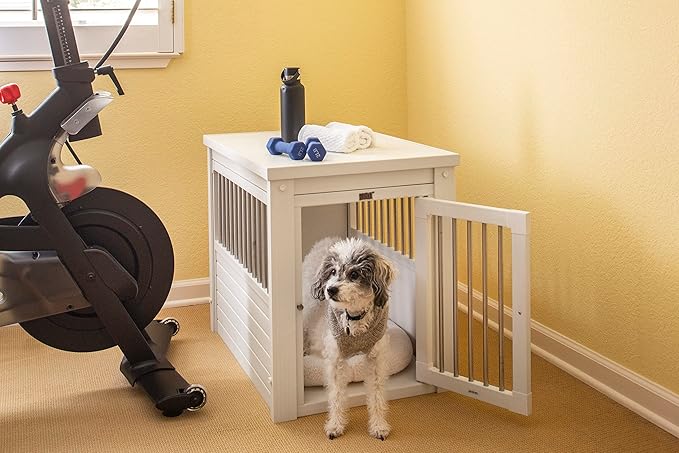 New Age Pet ecoFLEX Pet Crate/End Table, Medium, Antique White, Model:EHHC404M