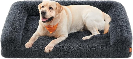 Feandrea Dog Bed, Orthopaedic Dog Sofa Bed for Medium Dogs, Waterproof Ped Bed with Removable Washable Cover, 36 x 27 x 9 Inches, Dark Gray UPGW232G02
