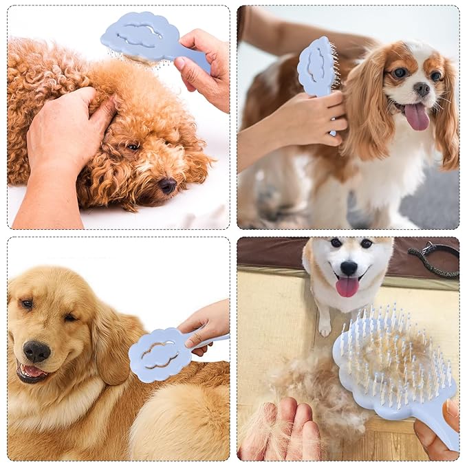 Puppy Brush for Small Dogs, Puppy Brushes for Grooming, For Combing and Detangling curly Hair, Perfect for Shih Tzu, labradoodle poodle, Yorkshire Terrier and Maltese, (Blue)