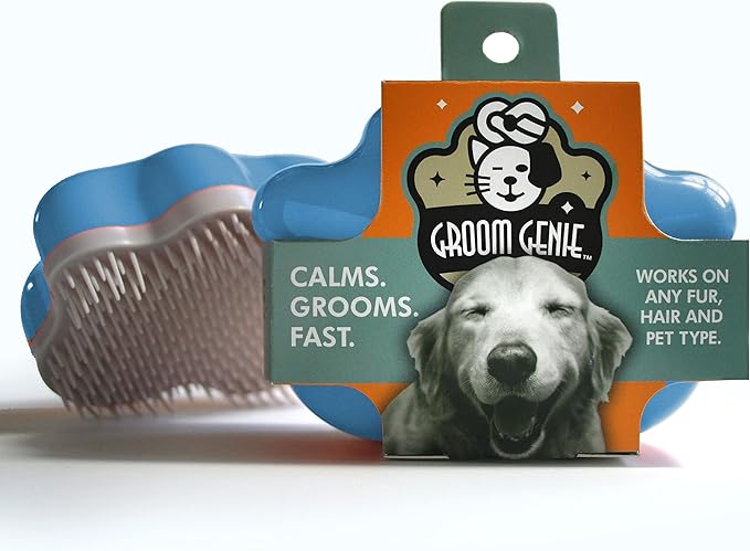 Small 4" Dog Pet Hair Massaging Brush Grooming Tool for Cats Dogs Long or Short Hair Royal Relief Blue