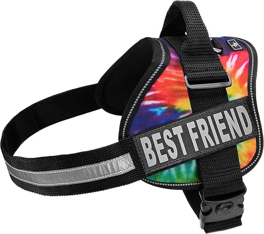 Doggie Stylz No Pull Dog Harness for Small, Medium, Large Dogs - Fully Adjustable - Reflective Best Friend Patches with Handle - No Choke Design - Dog Collars, Harnesses & Leashes - Pet Vest
