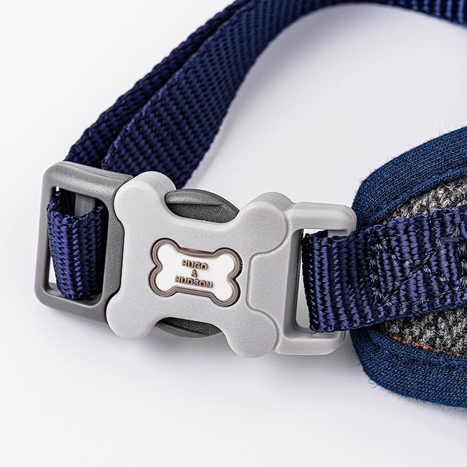 HUGO & HUDSON Dog Harness, No-Pull Anti Choke Tweed Harness Vest, Grey Checkered, XS