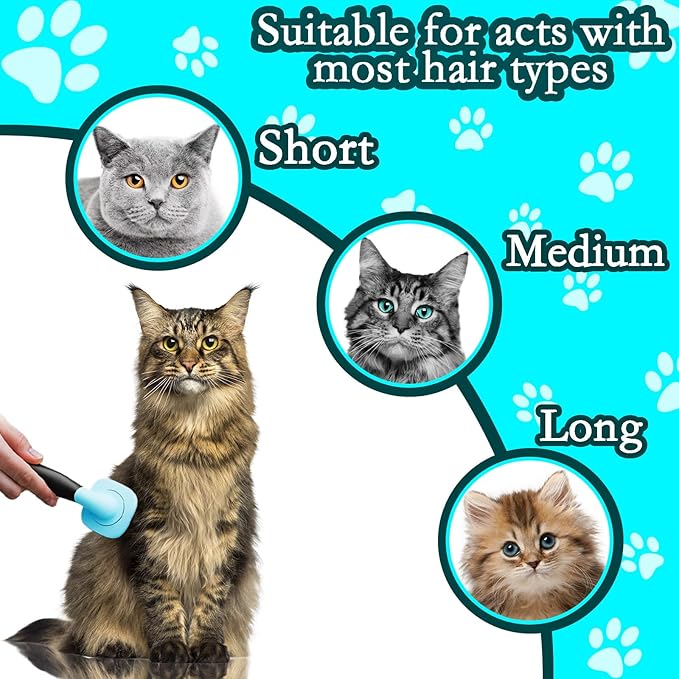 Pet Grooming Brush, Dog and Cat Hair Brush, Blue, Plastic, 4.8 Ounce, Small, All Ages, Unisex, Cats, Dogs