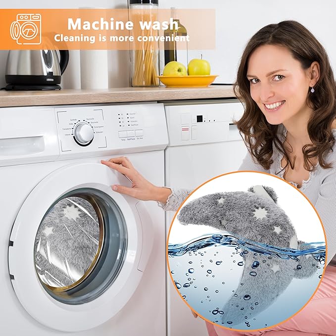 Pet Calming Pillow for Dogs, Soft U-Shaped Pillow Glow in The Dark, Joint Relief, Sleep Comfortably,Suit for Small, Medium, Large Dogs, Fluffy Pet Neck Pillow (M-Gray)