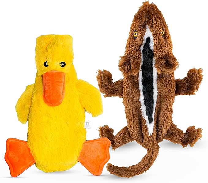 FGA MARKETPLACE Duck-Chipmunk Flat NO Stuffing NO Squeak Plush Dog Toy, Funny Style Will Entertain Your Dog for Hours, Recommended for Small and Medium Dog 21 INCH Long