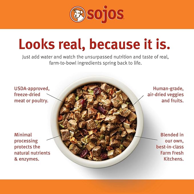 SOJOS Complete Turkey Recipe Dehydrated Dog Food, 1.75 lb, Blue