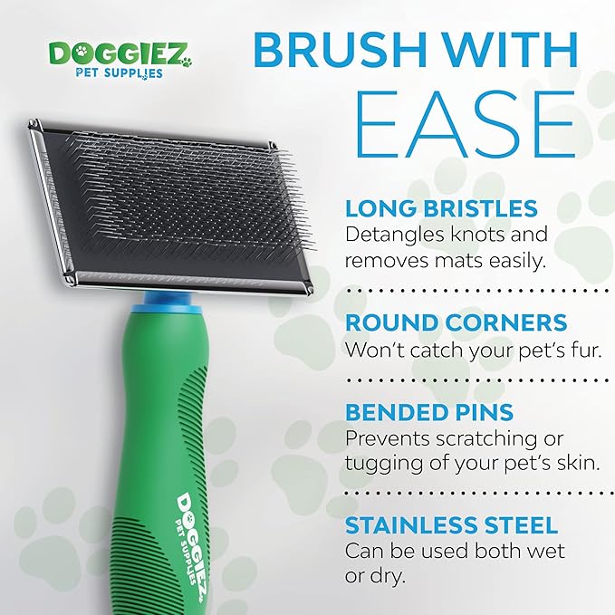 Large Slicker Brush for Dogs & Cats - Grooming Tool for Shedding Hair & Fur - Long & Short Haired Dogs & Cats - Goldendoodle Deshedding Tool