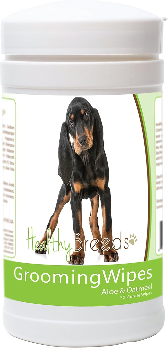 Healthy Breeds Black and Tan Coonhound Grooming Wipes 70 Count