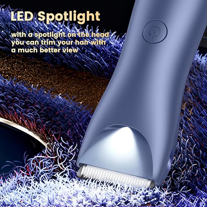 Quiet Dog Hair Clipper,Lightweight 6000RPM Powerful Quick Charged Hair Remover Waterproof Paw Hair Trimmer Kits for Dogs and Cats Blue