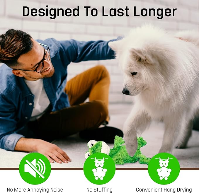 FGA MARKETPLACE Flat NO Stuffing NO Squeak Plush Dog Toys, Funny Style Will Entertain Your Dog for Hours, Recommended for Small and Medium Dog 21 INCH Long(Bundle 2)