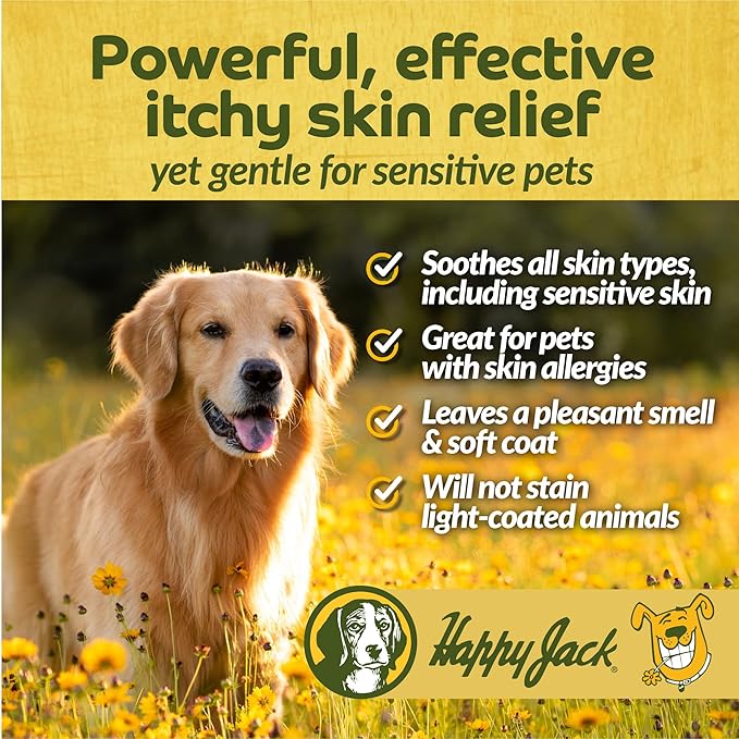 Happy Jack Xylecide, Itch Relief Shampoo for Dogs, Control Ringworms, Itchy Skin Treatment for Hot Spots, Seborrheic Dermatitis, Dandruff, Psoriasis, Eczema, Kennel Itch (12 oz)