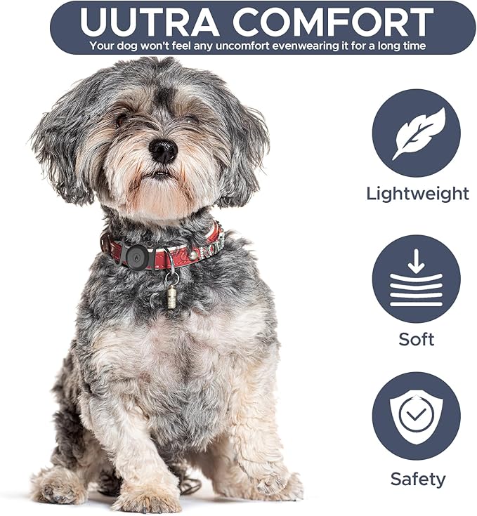 GPS Tracker for Dogs, Mini GPS Cat Tracker, Dog Tracking tag with Holder, No Monthly Fee,Work with Apple Find My(iOS Only),Dog Tracking Device,Anti-Lost,Finder Tag for Vehicles/Pets/Kids/Items (Black)