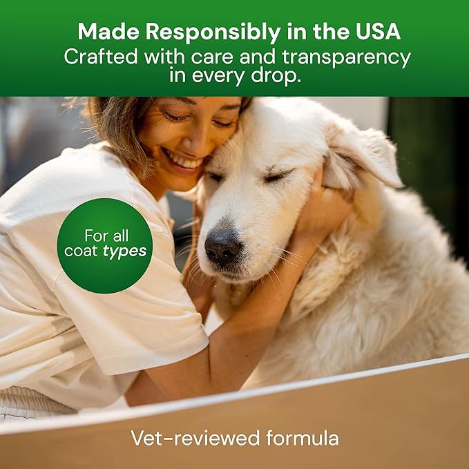 Nourishing Dog Shampoo and Conditioner – Natural Shine Formula with Caviar, Aloe & Bergamot for Sensitive Skin, Moisturizes & Protects, 16oz Bottle, 473 ml, Made in USA