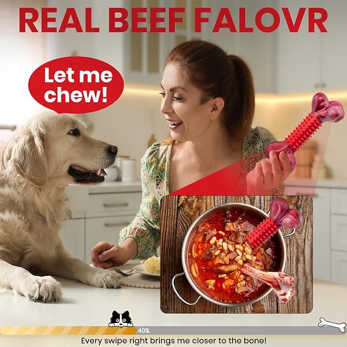 Apasiri Tough Dog Toys for Aggressive Chewers Large Breed, Dog Chew Toys for Aggressive Chewers, Nylon and Rubber, Large Dog Toys Outdoor Teething