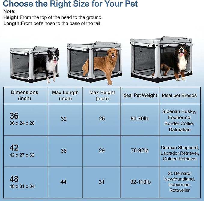 Soft Travel Dog Crate - 42 Inch