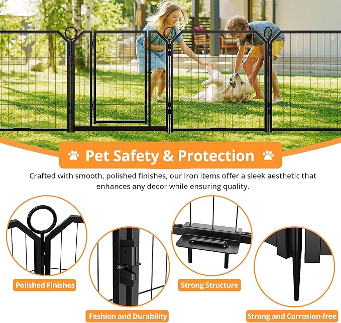 Dog Playpen Portable Extra Large 16 Panels 24" Height Adjustable with Gate, Perfect for Puppies and Small Dogs, Easy to Store, Customizable Layout for Indoor, Yard, RV Camping,Fence partition